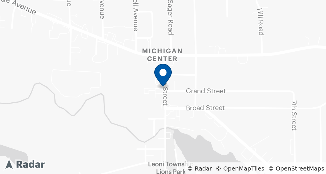 Map of Dairy Queen Location:: 224 5th St, Michigan Center, MI, 49254-1102